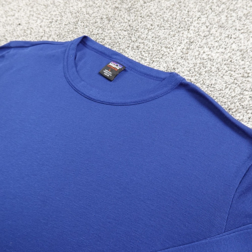 VTG Patagonia Shirt Mens Large Blue Capilene Pullover Long Sleeve Base Layer USA